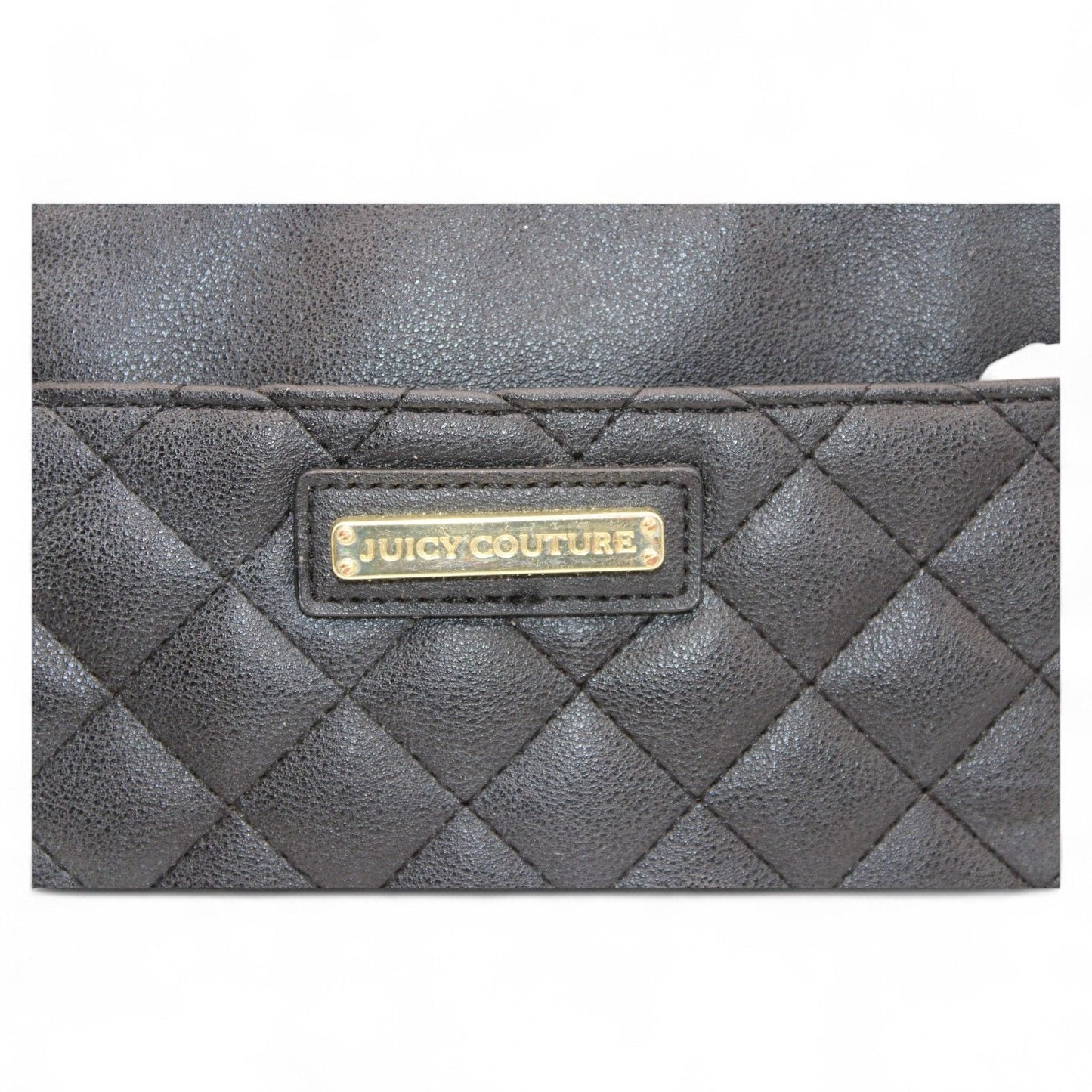 Juicy Couture Quilted Black Crossbody Bag With Gold Hardware & Logo Detail