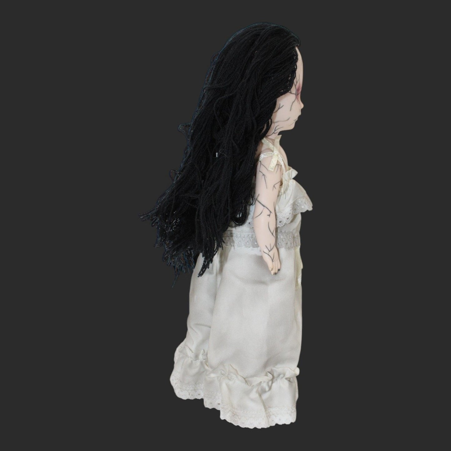 Mezco Living Dead Dolls Hush Horror Doll With Black Hair In White Dress