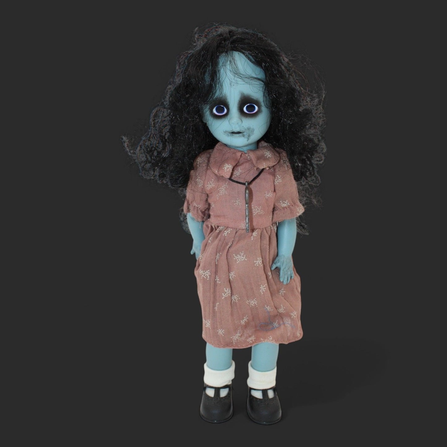 Mezco Living Dead Dolls Alison Crux Series 14 Creepy Blue Doll With Black Hair & Pink Dress