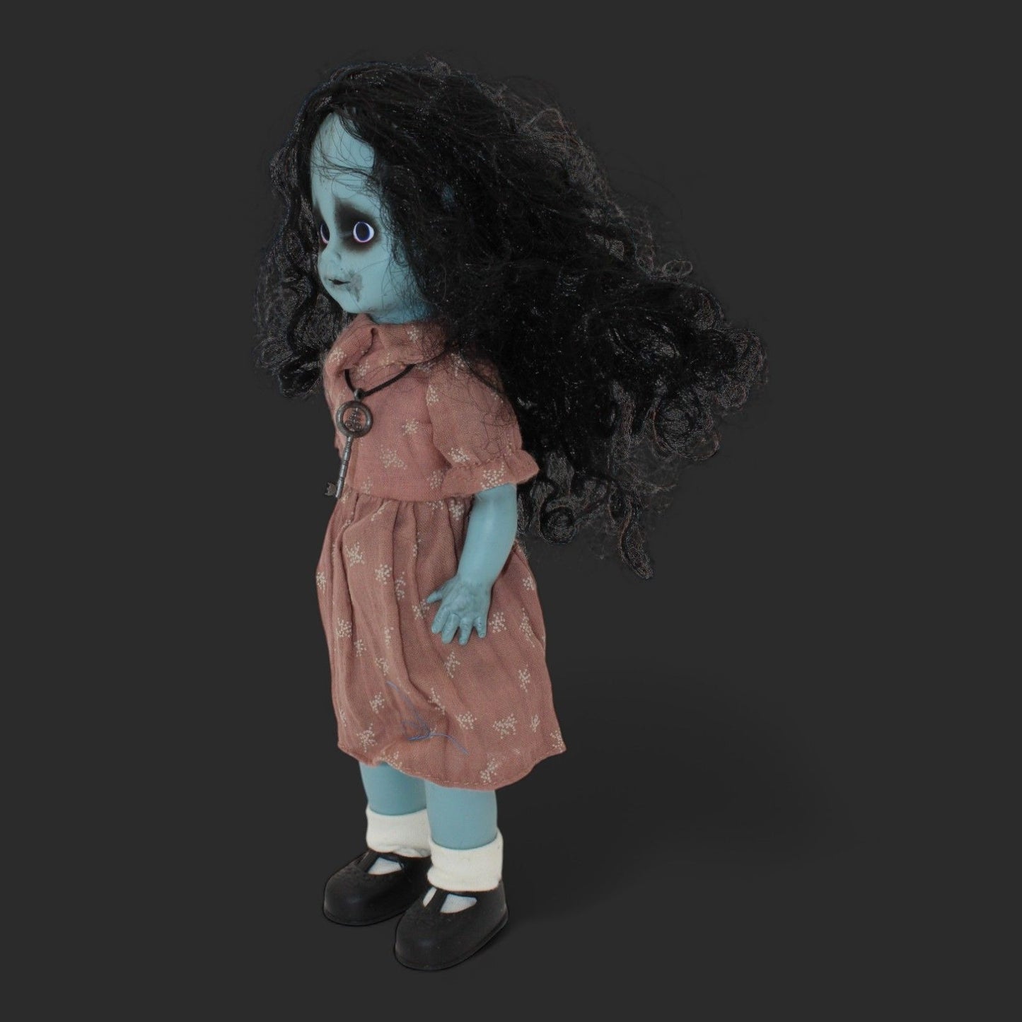 Mezco Living Dead Dolls Alison Crux Series 14 Creepy Blue Doll With Black Hair & Pink Dress